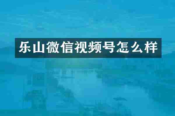 乐山微信视频号怎么样