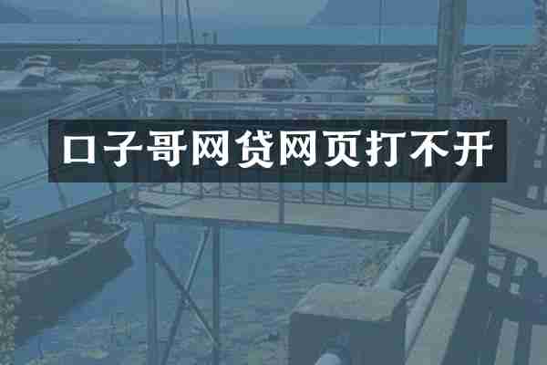 口子哥网贷网页打不开
