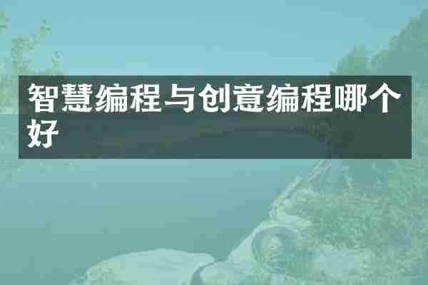 智慧编程与创意编程哪个好
