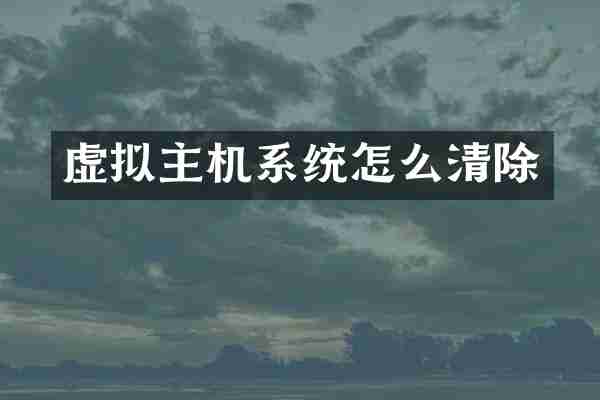 虚拟主机系统怎么清除