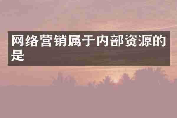 网络营销属于内部资源的是