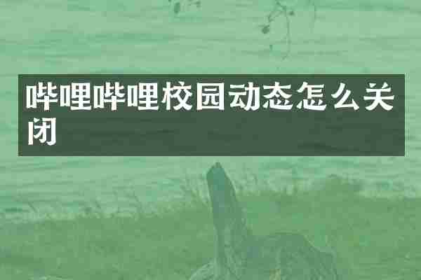 哔哩哔哩校园动态怎么关闭