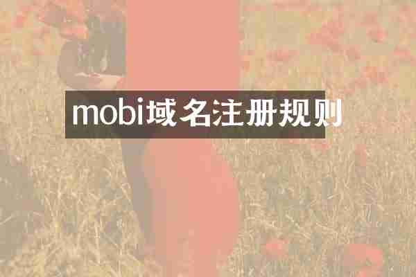 mobi域名注册规则
