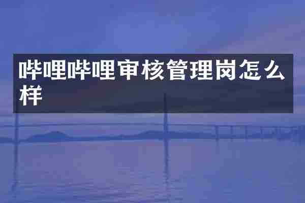 哔哩哔哩审核管理岗怎么样