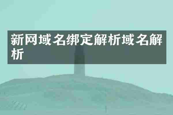 新网域名绑定解析域名解析
