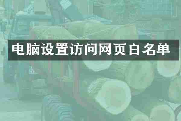 电脑设置访问网页白名单