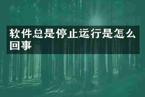 软件总是停止运行是怎么回事