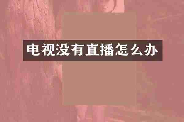 电视没有直播怎么办