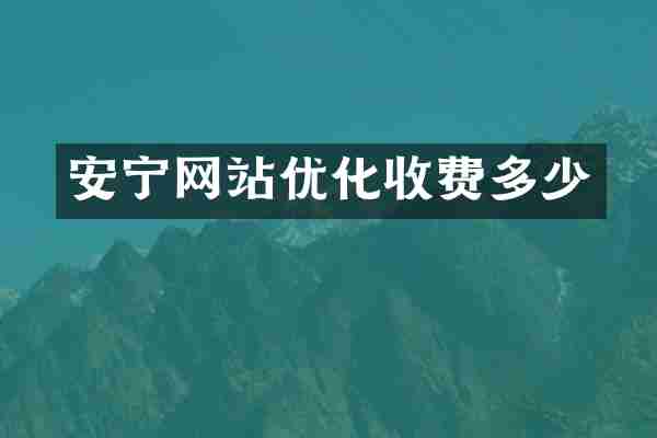 安宁网站优化收费多少