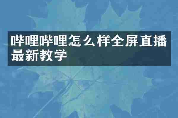哔哩哔哩怎么样全屏直播最新教学