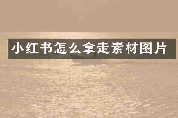 小红书怎么拿走素材图片