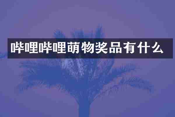 哔哩哔哩萌物奖品有什么