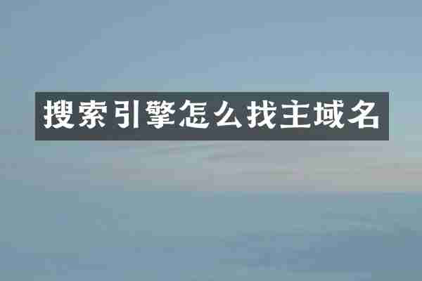 搜索引擎怎么找主域名