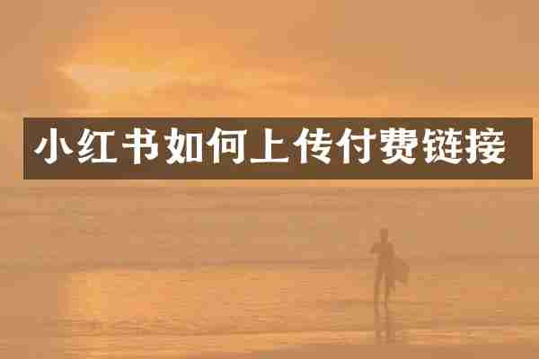 小红书如何上传付费链接