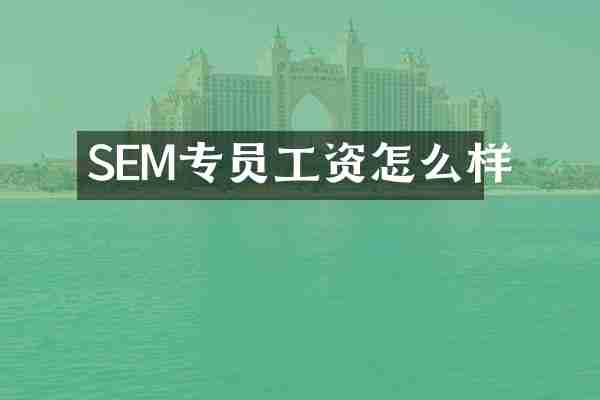 SEM专员工资怎么样