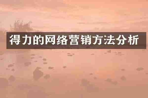 得力的网络营销方法分析