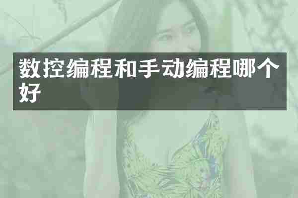 数控编程和手动编程哪个好