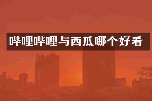 哔哩哔哩与西瓜哪个好看