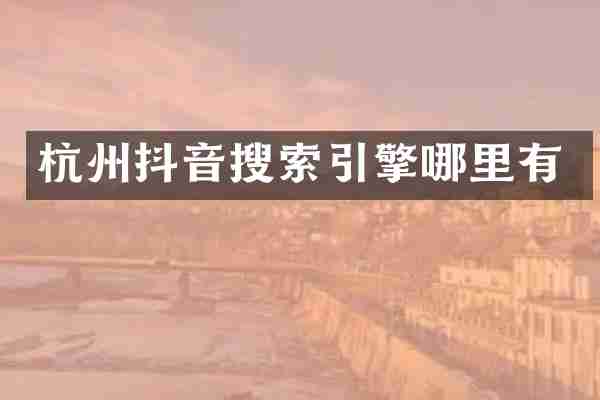 杭州抖音搜索引擎哪里有
