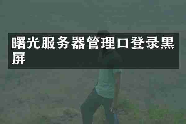 曙光服务器管理口登录黑屏