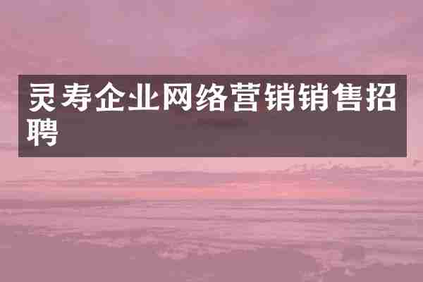 灵寿企业网络营销销售招聘