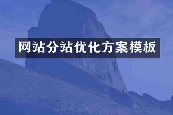 网站分站优化方案模板
