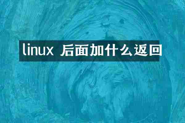 linux 后面加什么返回