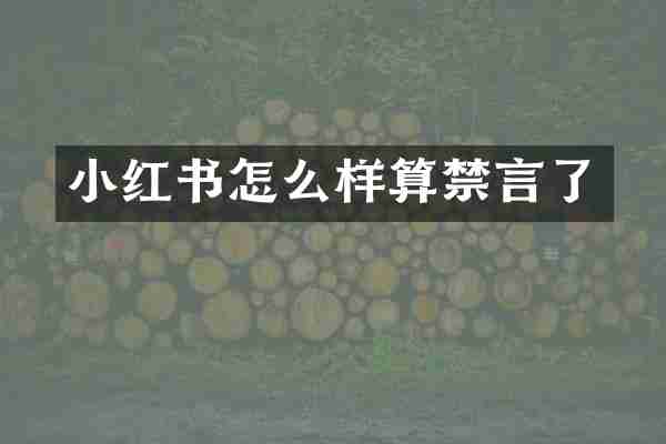 小红书怎么样算禁言了