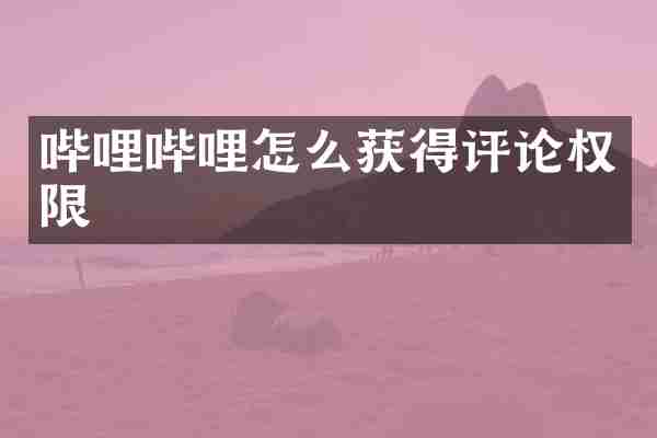 哔哩哔哩怎么获得评论权限