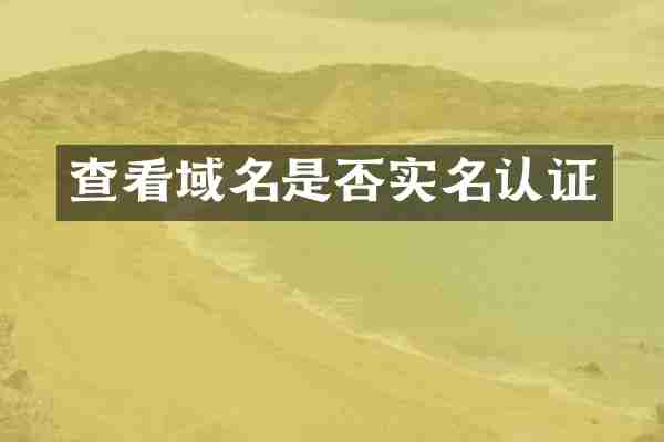 查看域名是否实名认证