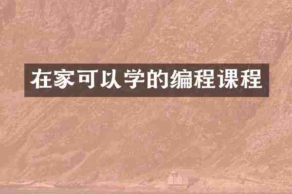 在家可以学的编程课程