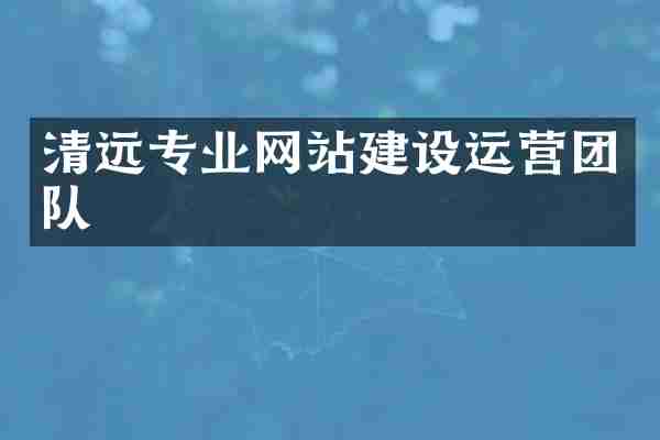清远专业网站建设运营团队