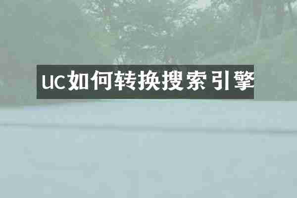 uc如何转换搜索引擎