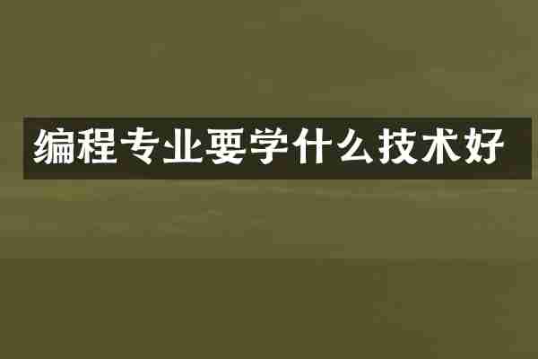 编程专业要学什么技术好