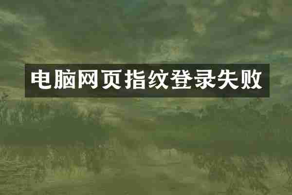 电脑网页指纹登录失败