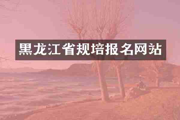 黑龙江省规培报名网站