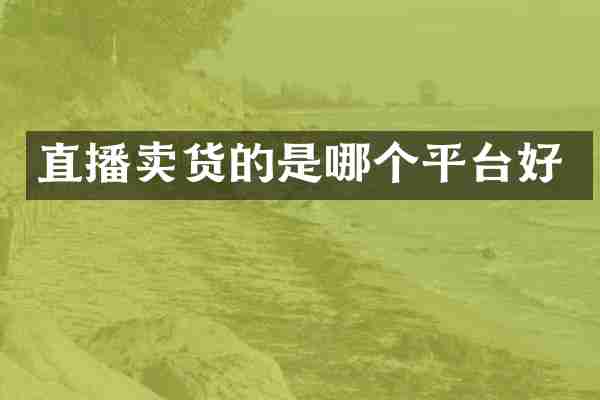 直播卖货的是哪个平台好