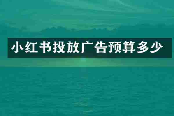 小红书投放广告预算多少