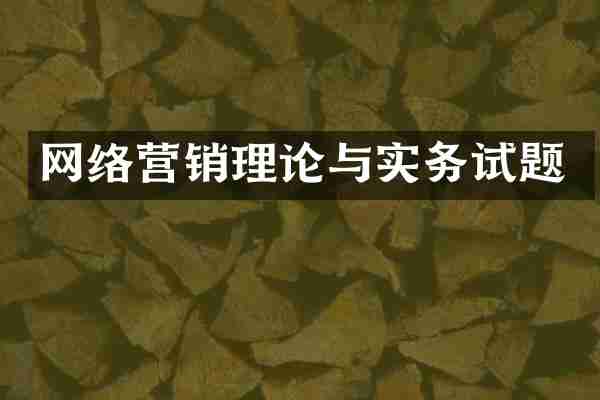 网络营销理论与实务试题