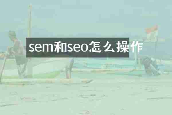 sem和seo怎么操作