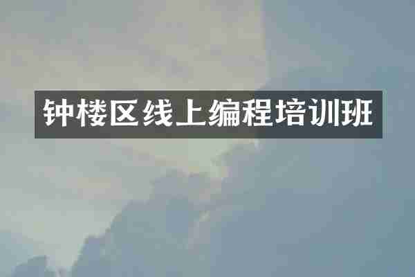 钟楼区线上编程培训班