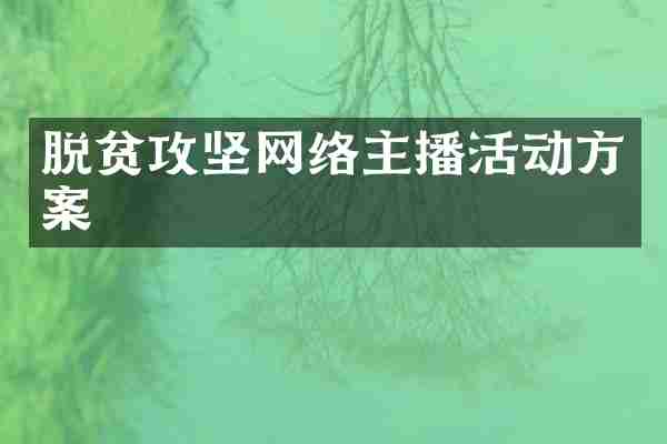 脱贫攻坚网络主播活动方案