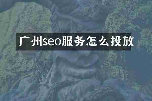 广州seo服务怎么投放