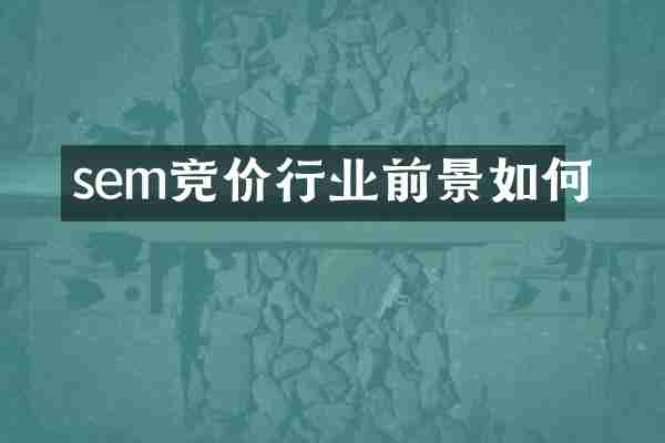 sem竞价行业前景如何