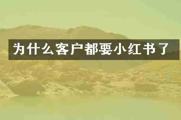 为什么客户都要小红书了