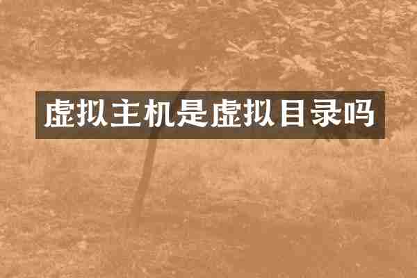 虚拟主机是虚拟目录吗