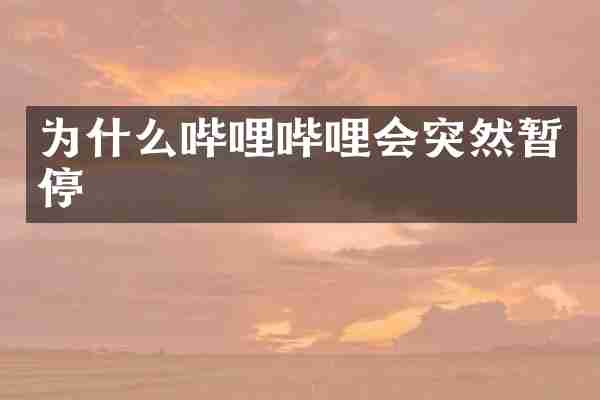 为什么哔哩哔哩会突然暂停