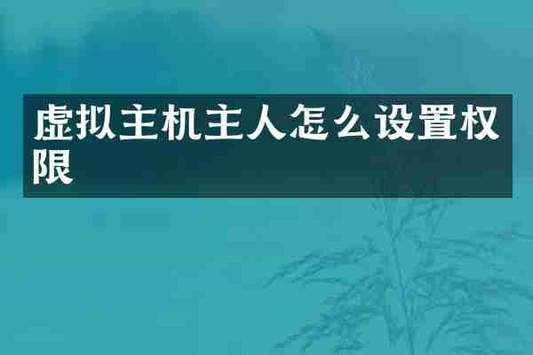 虚拟主机主人怎么设置权限