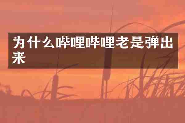 为什么哔哩哔哩老是弹出来