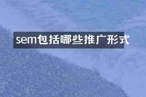 sem包括哪些推广形式